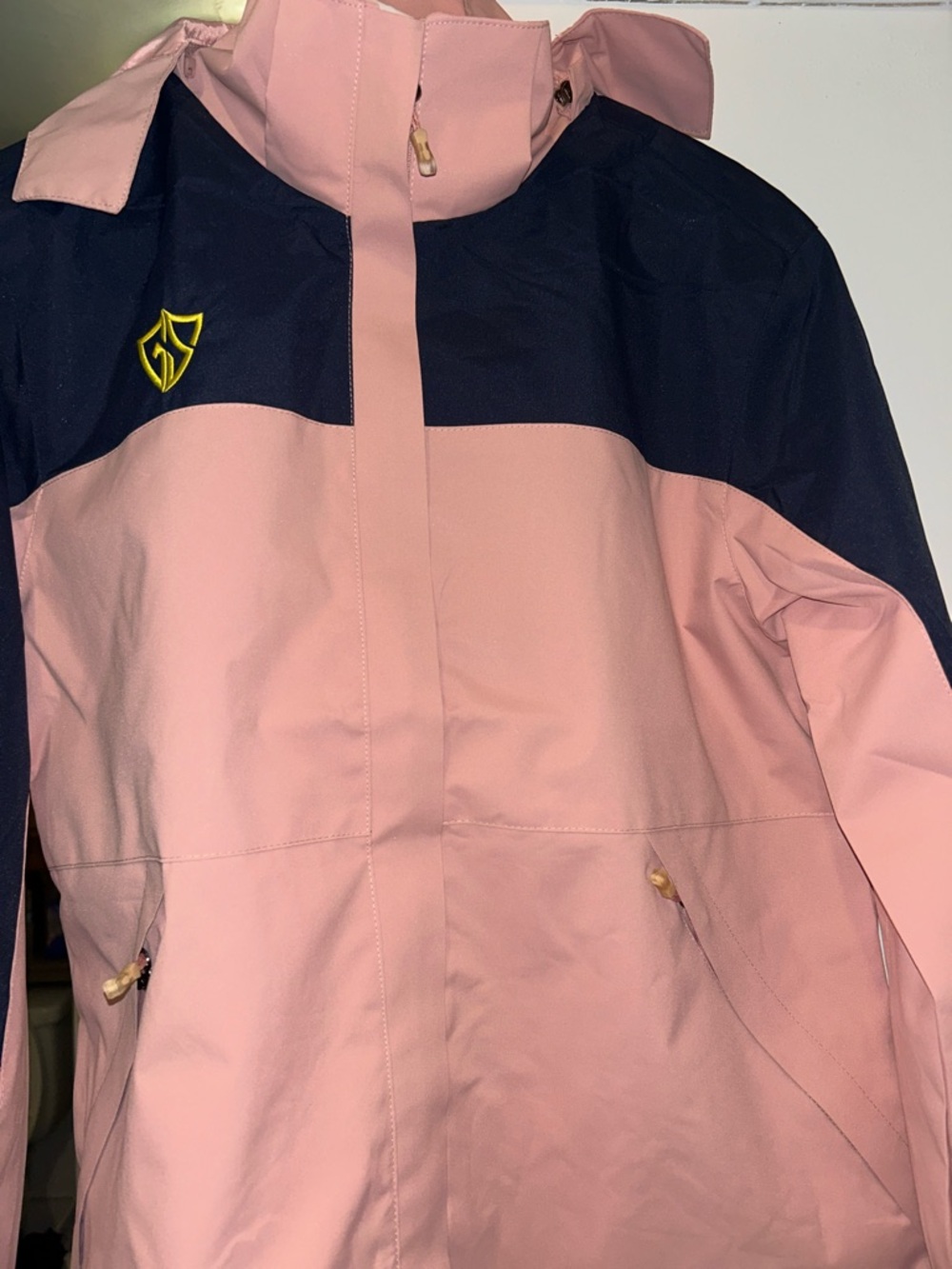 Shield Logo Two-Tone Pink and Navy Lightweight Jacket